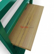 Grzejnik Simple w kolorze specjalnym z dodatkową półką drewnianą
